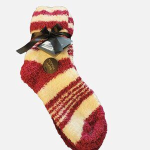 Crew Socks Ribbon Stripe Soft Touch Burgundy Raspberry Pink White Set JJ1516